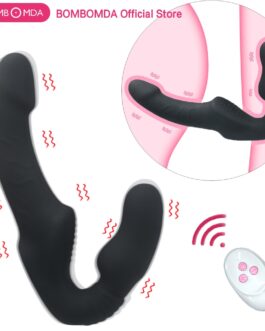 10 Speeds Strapless Strapon Dildo Vibrator Female Double Vibrating G Spot Adult Sex Toys for Women Couple Anal Prostate Massager