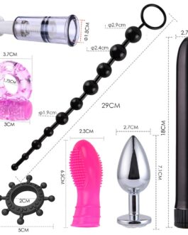 15 PCS Sex Toys for Women Men Handcuffs Nipple Clamps Whip Spanking Sex Silicone Metal Anal Plug Butt BDSM Vibrator Bondage Set