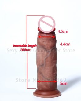 18.5cm Simulation Dildo Realistic Sliding Foreskin G spot Clitoris Stimulate Penis Soft Silicone Huge Dick Sex Toys for Women