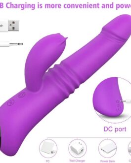 2 In 1 Thrusting Rabbit Vibrator Rotating G Spot Vibrator ,Realistic Dildo Vibrator Clitoral Stimulator Sex Toy for Women