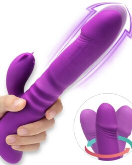 2 In 1 Thrusting Rabbit Vibrator Rotating G Spot Vibrator ,Realistic Dildo Vibrator Clitoral Stimulator Sex Toy for Women