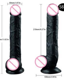 28*5CM Super Huge Black Dildos Strapon Thick Giant Realistic Dildo Anal Butt with Suction Cup Big Soft Penis Sex Toy For Women