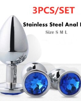 3 Size Stainless Steel Anal Plug Metal Butt Plug Large Set Beads Stimulator Adult Games Sex Toys For Women Man Anal Toys