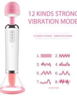 3 in 1 Power Magic Wand AV Vibrator Nipple Clit Sucking Vibrators Heating Tongue Licking Clitoris Stimulator Sex Toys for Women