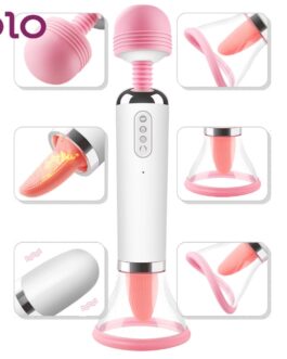 3 in 1 Power Magic Wand AV Vibrator Nipple Clit Sucking Vibrators Heating Tongue Licking Clitoris Stimulator Sex Toys for Women