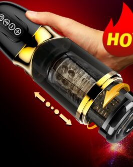 Automatic Telescopic Rotation Male Masturbation Cup 10*10 modes Silicone vagina real pussy adult Masturbator sex toys for men