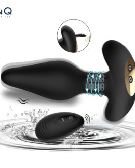 Big Anal Plug Vibrator Remote Control Butt Plug 10 Modes Prostate Massager Anal Sex Toys Black Silicone Adult Toys for Men Women