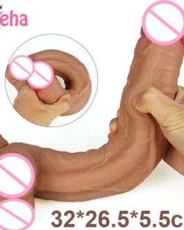 Big Dildo Erotic Soft Double-layer Silicone Long Dildos Realistic Penis Suction Cup Dick for Anal Orgasm Adult Sex Toy for Woman