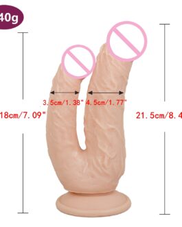 Big Double Headed Dildos Stimulation of Vagina and Anus Realistic Penis Dual Ended Phallus with Strong Cup Sex Toys for Women