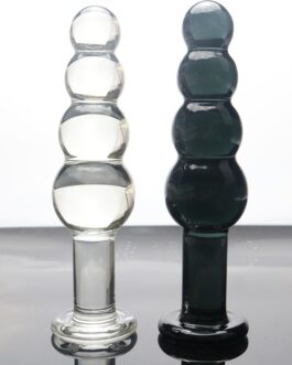 Black large artificial Pyrex Glass dick crystal dildo penis Anal Beads big ball butt plug masturbate adult sex toy for women men