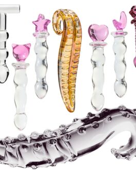 Crystal Glass Dildos Masturbator Realistic Dildo Penis Glass Beads Anal Butt Plug Sex toys for Woman Couples Vaginal Stimulation