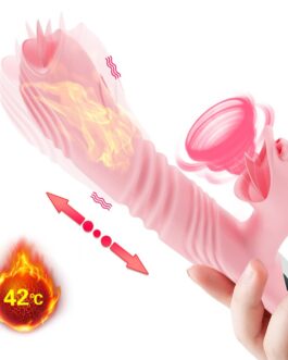 Double Tongue Cunnilingus Vibrator Telescopic Rotating Dildo Heating Vagina Clitoris Stimulate Vibrator Adult Sex Toys for Women