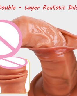 Double-layer Soft Realistic Dick Big Dildo With Suction Cup Real Skin feeling Huge Penis Erotic Sex Toys For Women Masturbation