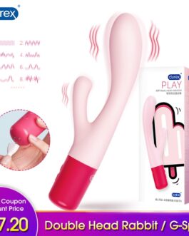 Durex Powerful Vibrator Double Head Rabbit Vibrator G-Spot Silicone Clitoris Stimulate Massager Dildo Magic Sex Toys for Women