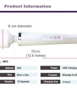 Huge Magic Wand Vibrators for women, USB Charge Big AV Stick Female G Spot Massager Clitoris Stimulator Adult Sex Toys for Woman