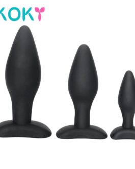 IKOKY 3Pcs/Set Adult Products S/M/L Sex Toys for Men Women Gay Prostate Massager Anal Trainer Butt Plug Black Anal Plug