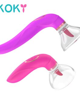 IKOKY Pussy Sucking Dildo Vibrator Sex Toys for Woman Tongue Licking Clitoris Stimulator Nipple Sucking Vibrator Masturbator