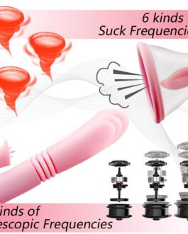 Pussy Tongue Lick Suck Vibrator G-Spot Vagina Telescopic Massager Masturbation Oral Sex for Women Clitoris Breast Stimulator Toy