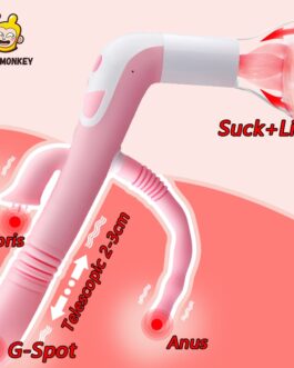 Pussy Tongue Lick Suck Vibrator G-Spot Vagina Telescopic Massager Masturbation Oral Sex for Women Clitoris Breast Stimulator Toy