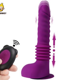 Remote Control Vibrator Dildo with Suction Cup Telescopic Big Penis Sex Toy for Women G-Spot Stimulation for Female Masturbation