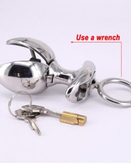 Stainless Steel Locking Anal Anchor Adjustable Butt Plugs Metal Anal Sex Toys for Women and Men